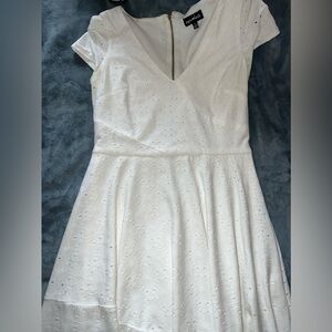 Short White V Neck Dress